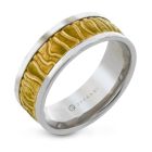 14K White/Yellow Gold 8mm wide Wedding Band