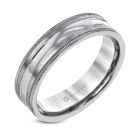 14K White Gold 6mm wide Wedding Band