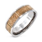14K White/Rose Gold 7mm wide Wedding Band