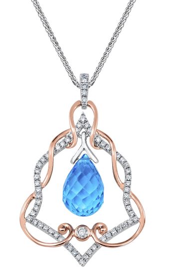 18K White/Rose Gold Diamond Pendant