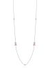 14K White Gold 18" Ribbon Charm Station Necklace