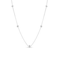 18" 5 Station "Diamonds by the Inch" Round Diamond Necklace
