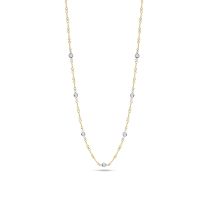 Dog Bone Chain Round Diamond Necklace