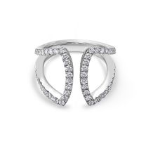 18K White Gold Round Diamond Fashion Ring