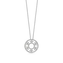 Charles Krypell Round Diamond Floating Clover Circle Pendant
