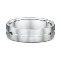 Contemporary grooved men's wedding band