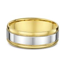 Men's yellow and white gold wedding band