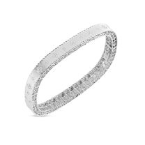 7mm wide "Princess" Round Diamond Bangle Bracelet