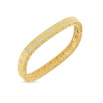 7mm wide "Princess" Round Diamond Bangle Bracelet