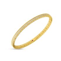 3.9mm wide "Symphony" Round Diamond Princess Bangle Bracelet