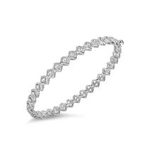 "Roman Barocco" Round Diamond Hinged Cuff Bracelet
