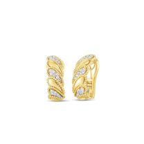 Huggie "Byzantine Barocco" Omega Back Round Diamond Earrings