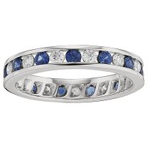 Sapphire and Diamond Eternity Anniversary Ring