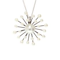 Blossom Memory "Galatea" Pendant, with 25 Fresh Water White Pearls