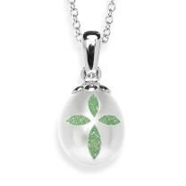 Fresh Water "Bible Pearl" Pendant, with a Green Created Diamond Crystal Cross