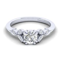 14K White Gold Round Diamond Engagement Ring