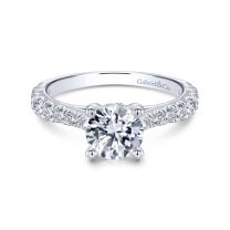 14K White Gold Round Diamond Engagement Ring