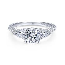 14K White Gold Round Diamond Engagement Ring