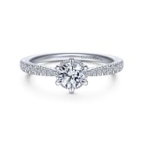 14K White Gold Round Diamond Engagement Ring