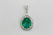 18K White Gold Diamond Halo Fashion Pendant