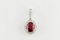 18K White Gold Diamond Halo Fashion Pendant