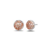 Sterling silver and 18 karat rose gold Ivy Lace stud earrings.