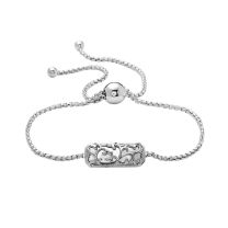 Sterling silver Ivy Lace adjustable bar bracelet. 