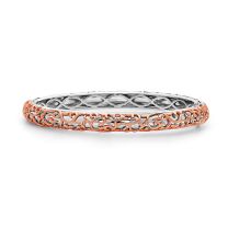 Sterling silver and 18 karat rose gold Ivy Lace bangle bracelet