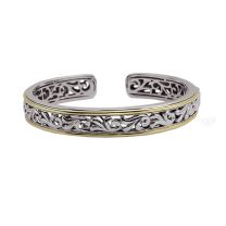 Sterling Silver and 18 Karat Yellow Gold Ivy Cuff Bracelet