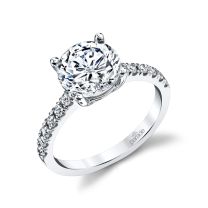 Classic diamond accent engagement ring