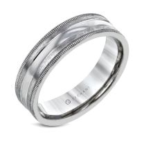 14K White Gold 6mm wide Wedding Band