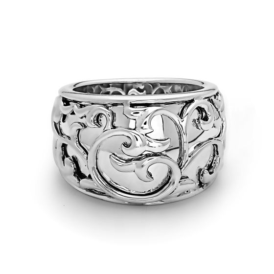 Sterling silver Ivy Lace wide band
