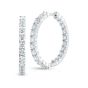 28mm Inside/Outside Round Diamond Hoop Earrings