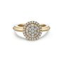 18K Yellow Gold Round Pave Diamond Fashion Ring