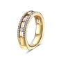 18K Yellow Gold Round Diamond Single Row Fashion Ring