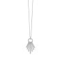 18K White Gold Round Diamond Circle Fringe Pendant