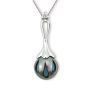 Galatea Carved Turquoise Filled Tahitian Pearl Drop Pendant