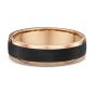Men's rose gold wedding band with carbon fiber