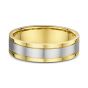 Men's grooved two tone wedding band