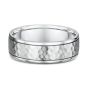 Men's white gold hammered wedding ring