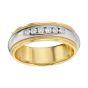 Men's 18 karat two tone diamond wedding band