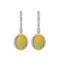 18K Yellow/White Gold Ethiopian Opal and Round Diamond Drop Earrings