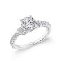 18K White Gold Round Diamond 3-Stone Shared Prong Engagement Ring