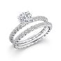 18K White Gold Round Diamond Twist Wedding Ring