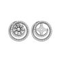 18K White Gold Round Diamond Spiral Earring Jackets