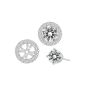 18K White Gold Round Round Diamond Earing Jackets