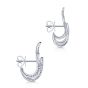 14K White Gold Round Diamond Climbing Fashion Earrings