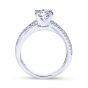 14K White Gold Round Twisted Diamond Engagement Ring