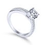 14K White Gold Round Twisted Diamond Engagement Ring