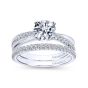 14K White Gold Round Twisted Diamond Engagement Ring